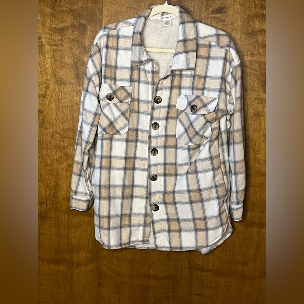 Passport Cream and Gray Fleece-Lined Jacket